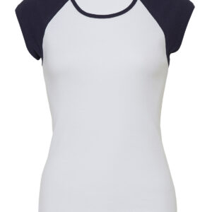 Baby rib cap sleeve contrast raglan t-shirt