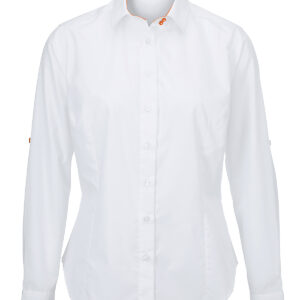 Women's white roll-up sleeve shirt (NF521W)