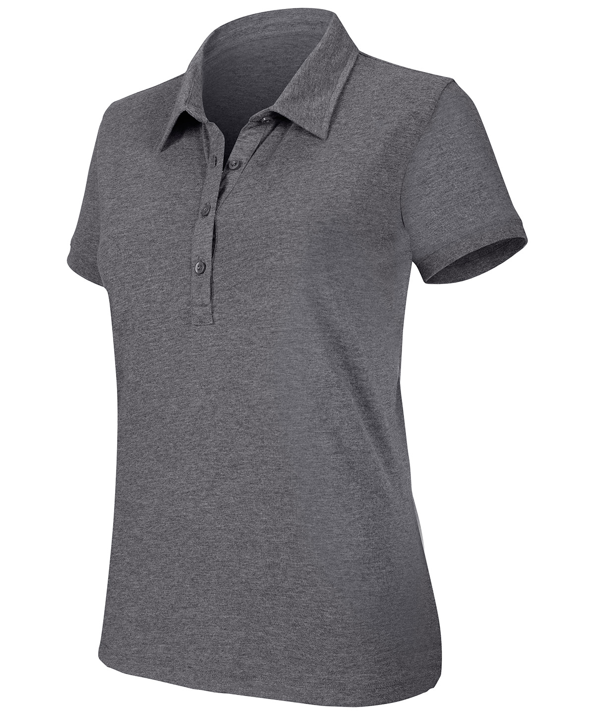 Women's melange short sleeve polo shirt