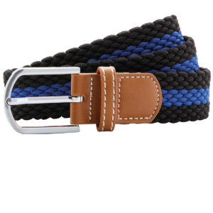 Two-colour stripe braid stretch belt