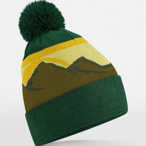 Mountain peaks pom pom beanie