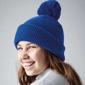 Junior reflective bobble beanie