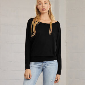 Flowy off-the-shoulder long sleeve t-shirt