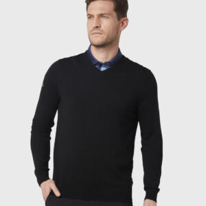 Ribbed v-neck Merino sweater