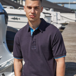 Contrast piqué polo shirt