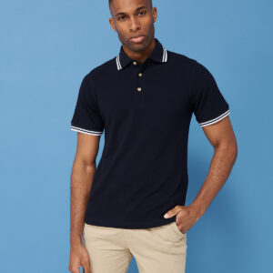 Double tipped collar and cuff polo shirt