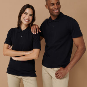 Stretch piqué polo shirt