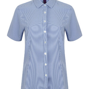 Women's gingham Pufy wicking short sleeve shirt