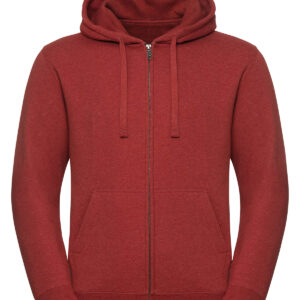 Authentic melange zipped hood sweatshirt