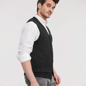 V-neck sleeveless knitted cardigan