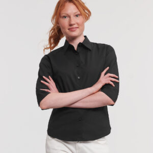 Women's ¾ sleeve easycare fitted shirt