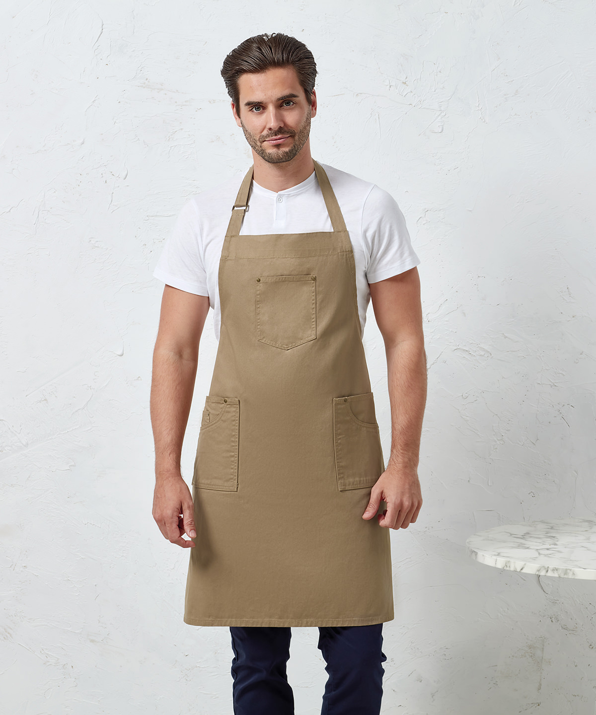 Chino cotton bib apron