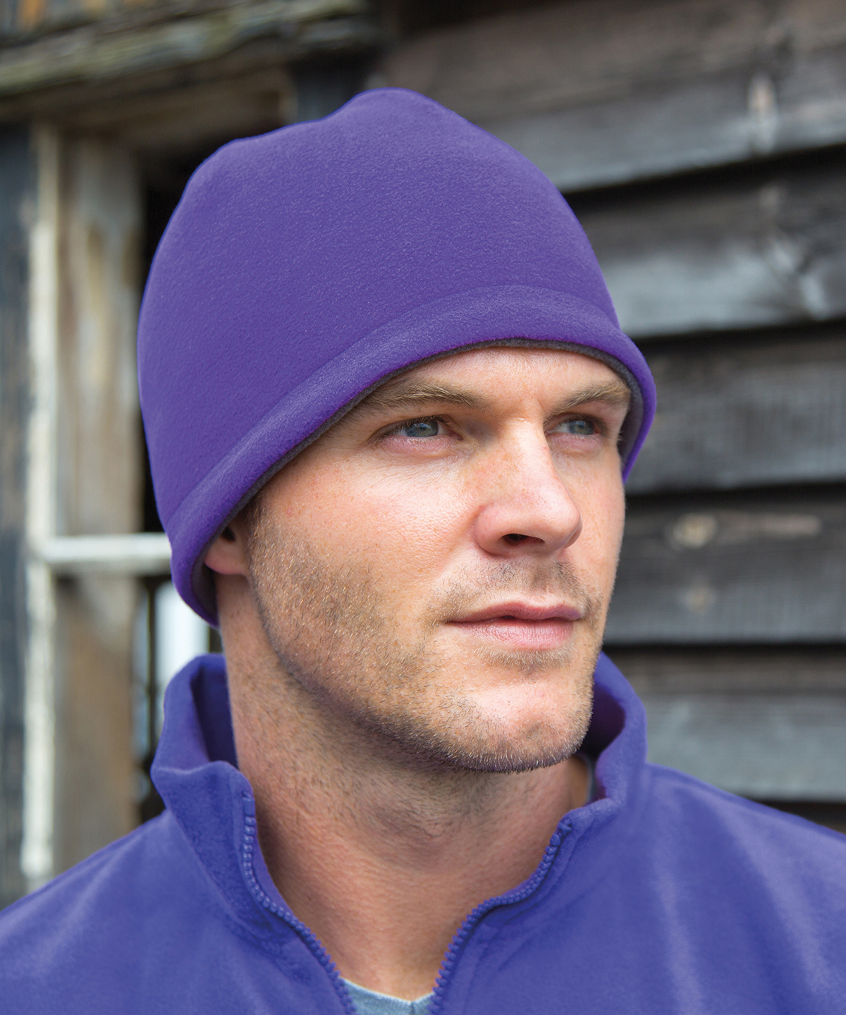 Reversible fleece skull hat