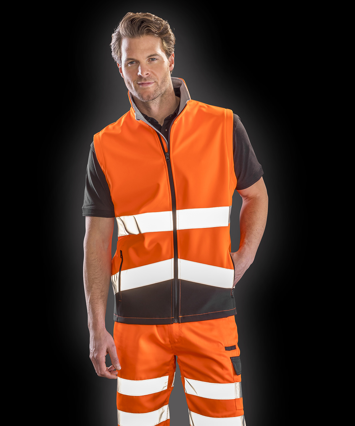 Printable safety softshell gilet