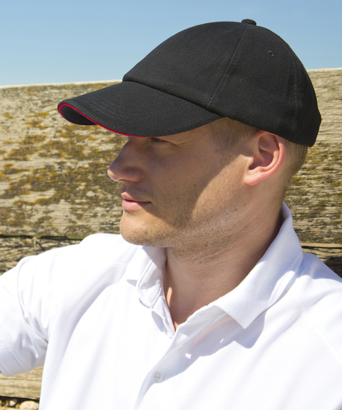 Low-profile heavy brushed cotton cap with sandwich peak