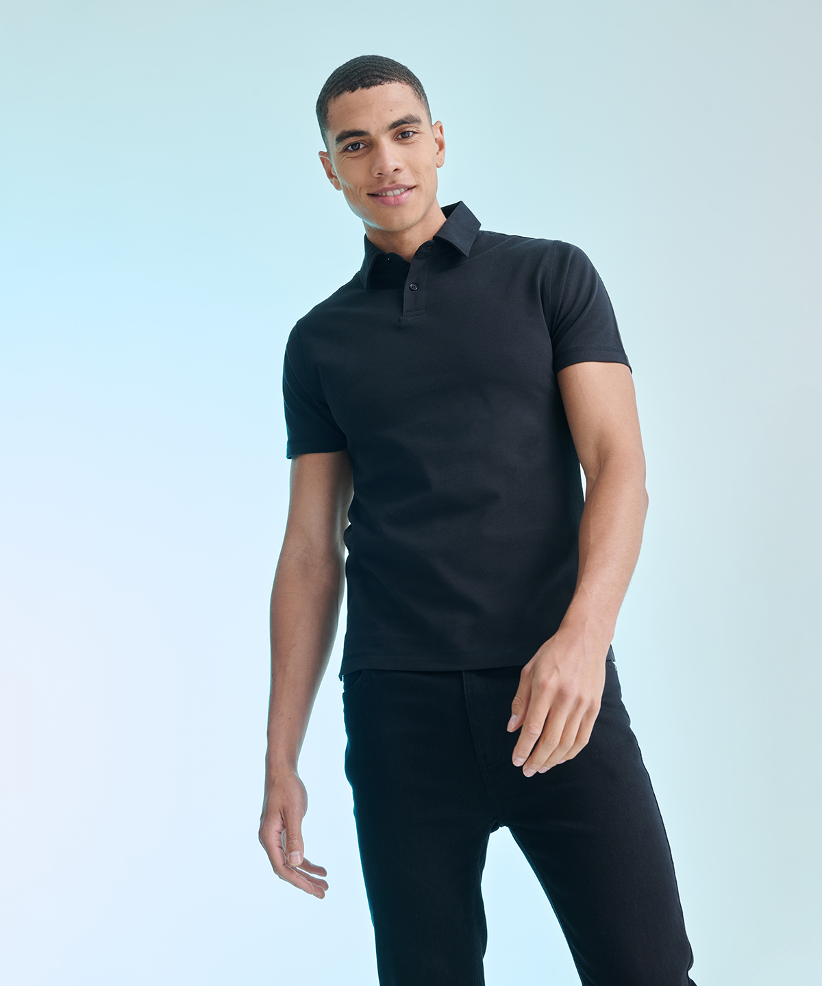 Short sleeve stretch polo