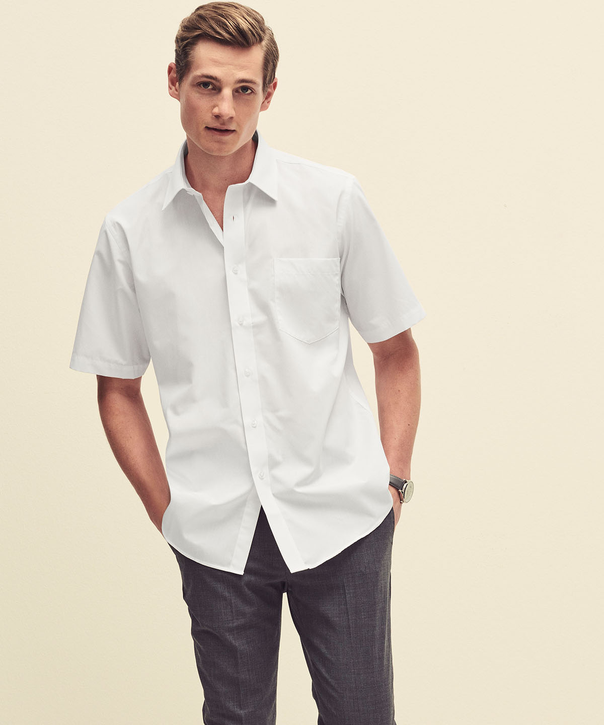 Poplin short sleeve shirt